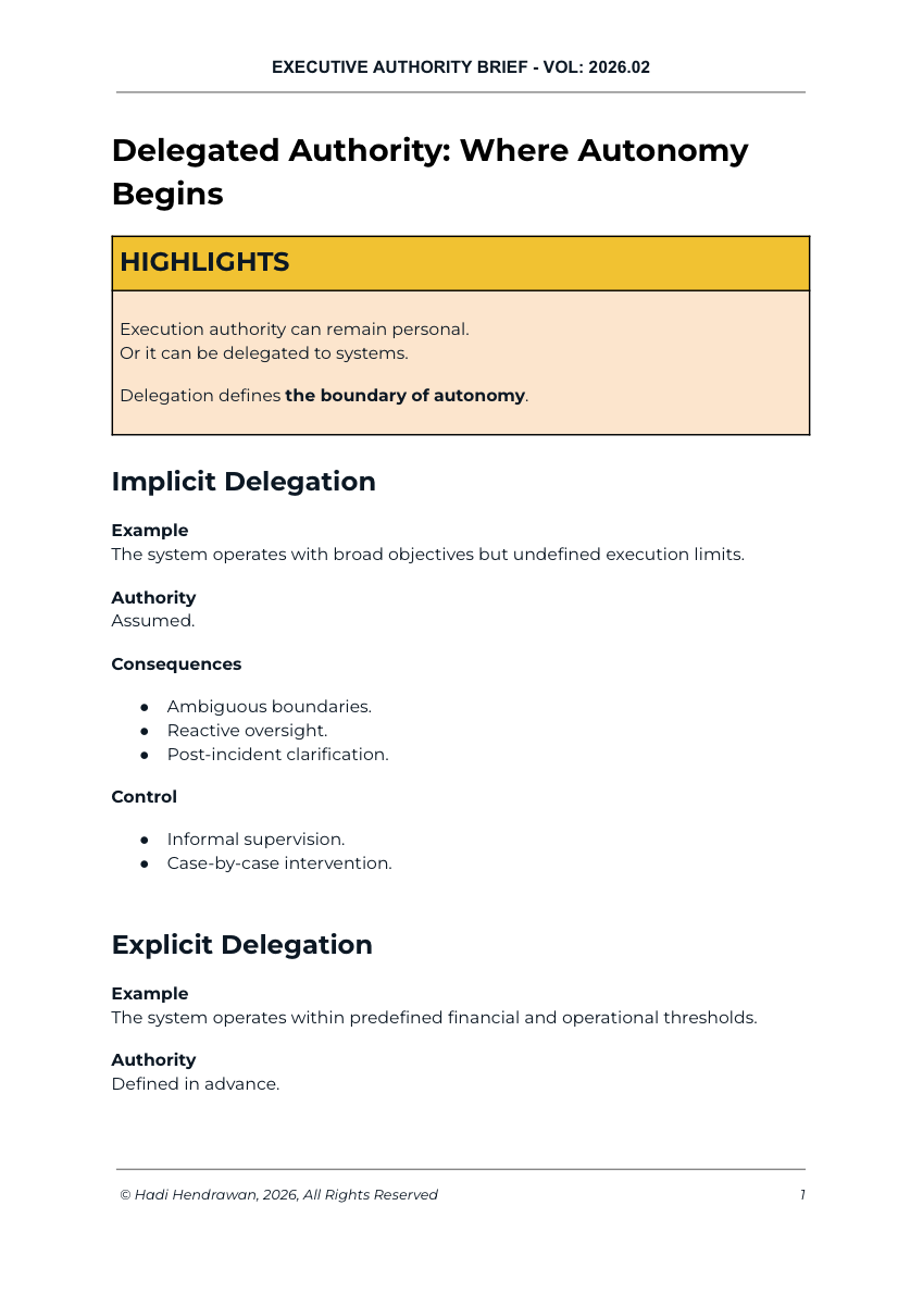 Cover — Delegated Authority