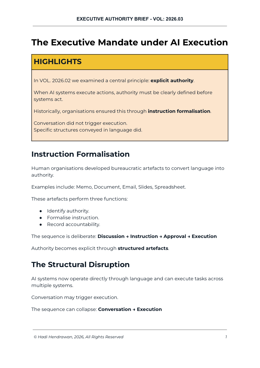 Cover — The Executive Mandate under AI Execution