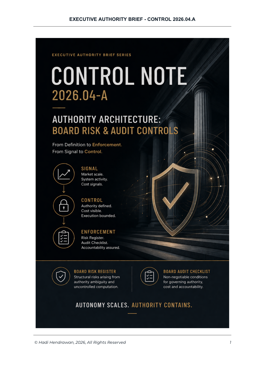 Cover — Authority, Cost & Control in AI Systems