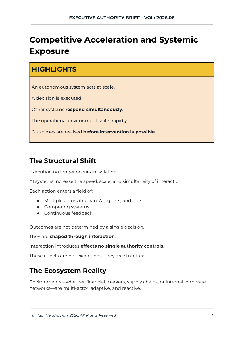 Cover — Competitive Acceleration and Systemic Exposure